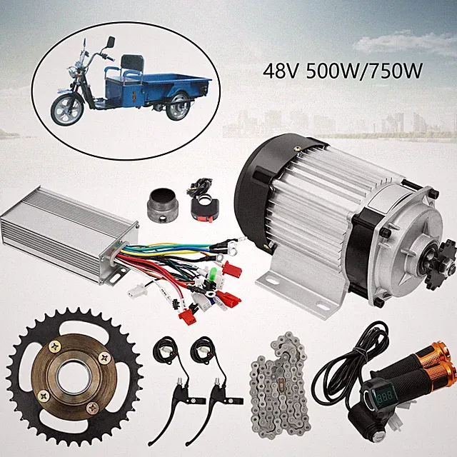48V Electric 750W Brushless Geared Motor Kit For E-Tricycle Three-Wheeled Bike