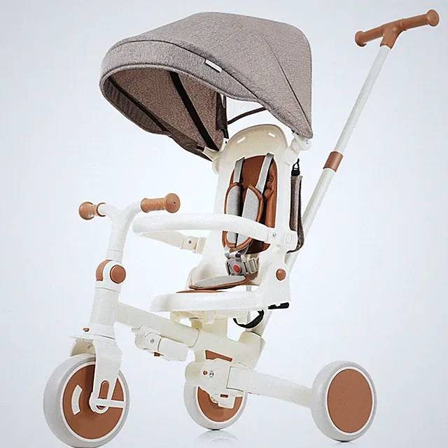 7 in 1 Baby Tricycle, Foldable Toddler Tricycle with Removable Toddler Push Bike