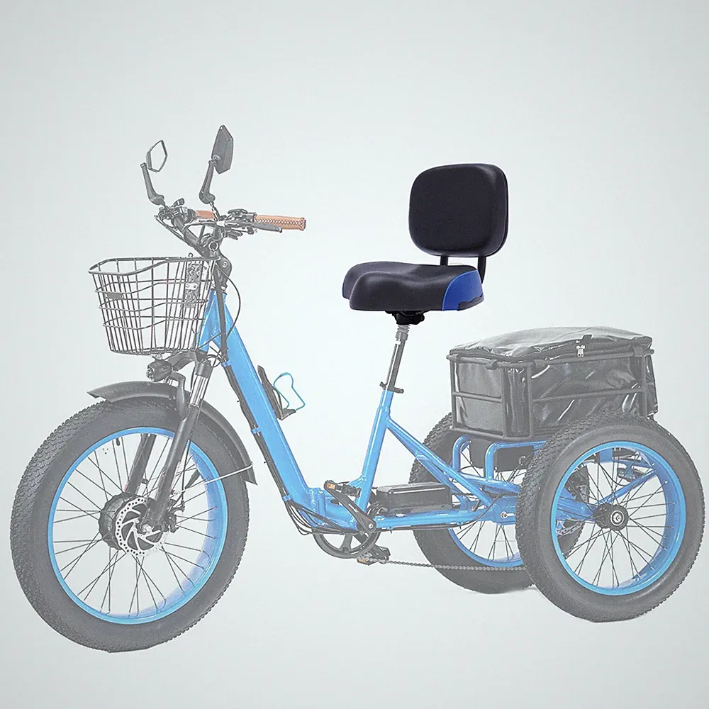 Bicycle Seat Large Comfort Wide Saddle Seat With Back Rest Cushion Load 100kg