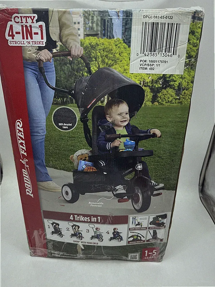 RADIO FLYER TODDLER BIKE, KIDS BIKE, TRICYCLE TODDLER TOYS 1-5 Year 492 - Black