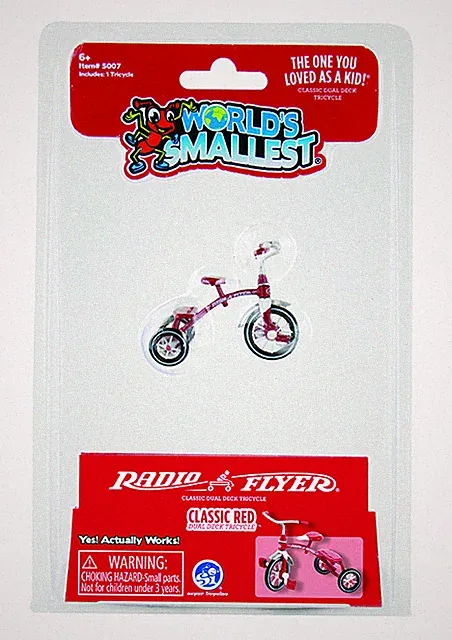 Worlds Smallest Radio Flyer TRICYCLE Red Dollhouse Miniature Trike Bike Desk Toy