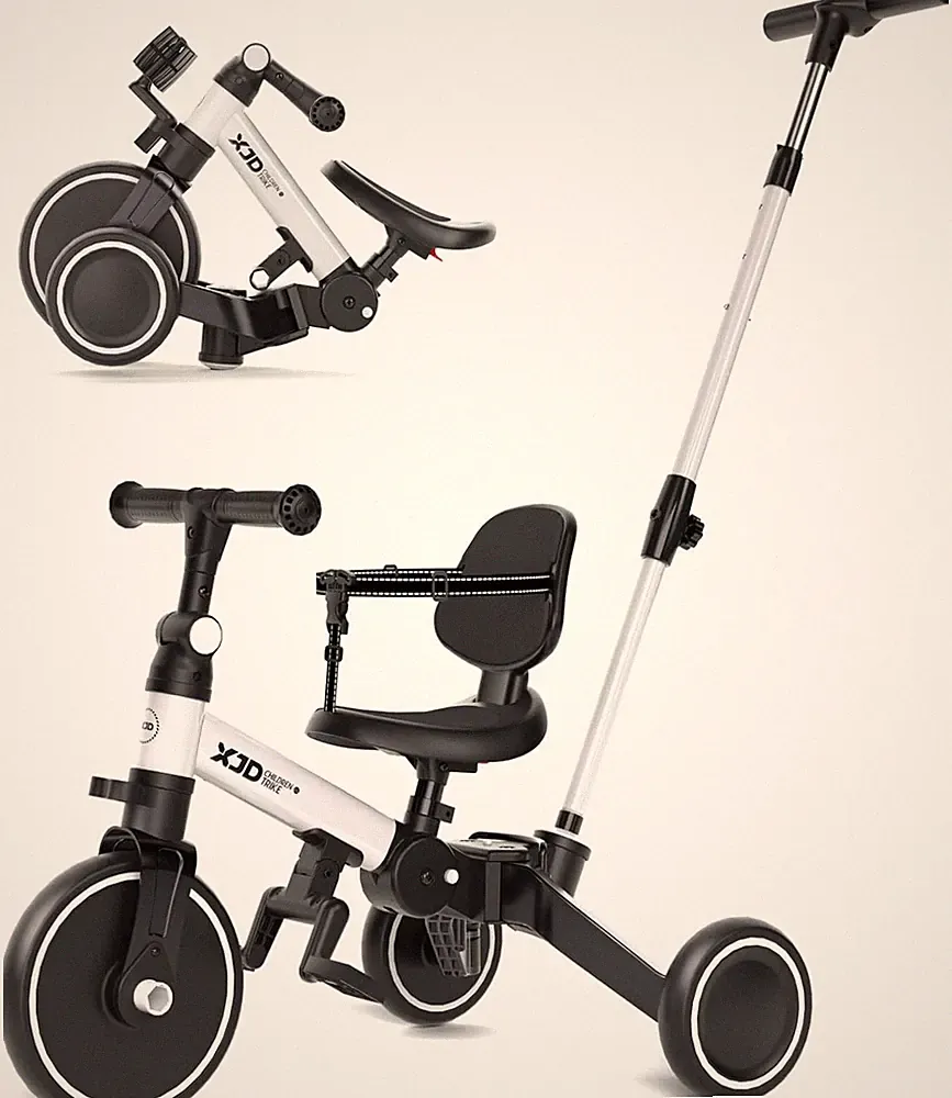 XJD Toddler Bike, 6 in 1 Folding Toddler Tricycle for 1-4 Year Old with Parental